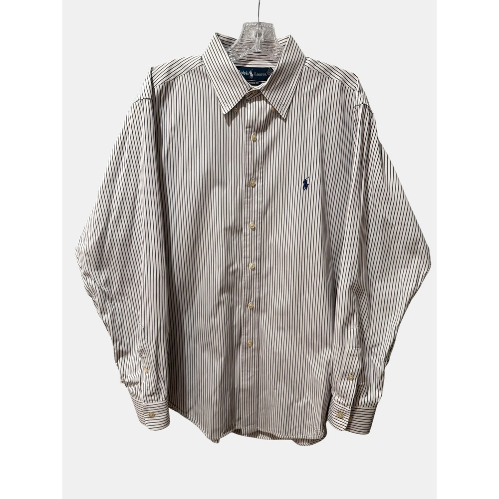 Ralph Lauren Mens Classic Fit Striped Button Down Cotton Shirt Preppy/17 34/35
